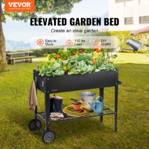 VEVOR Black Raised Garden Bed, 42.5 x 19.5 x 31.5 inch, Outdoor Planting Box with Legs, for Growing Flowers/Vegetables/Herbs