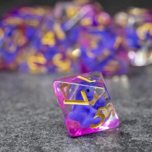 Sage's Portal Animal Familiars Resin DND Dice Set Polyhedral Dice Set for Dungeons and Dragons RPG Pathfinder Tabletop TTRPG (Baby Purple Dragon)