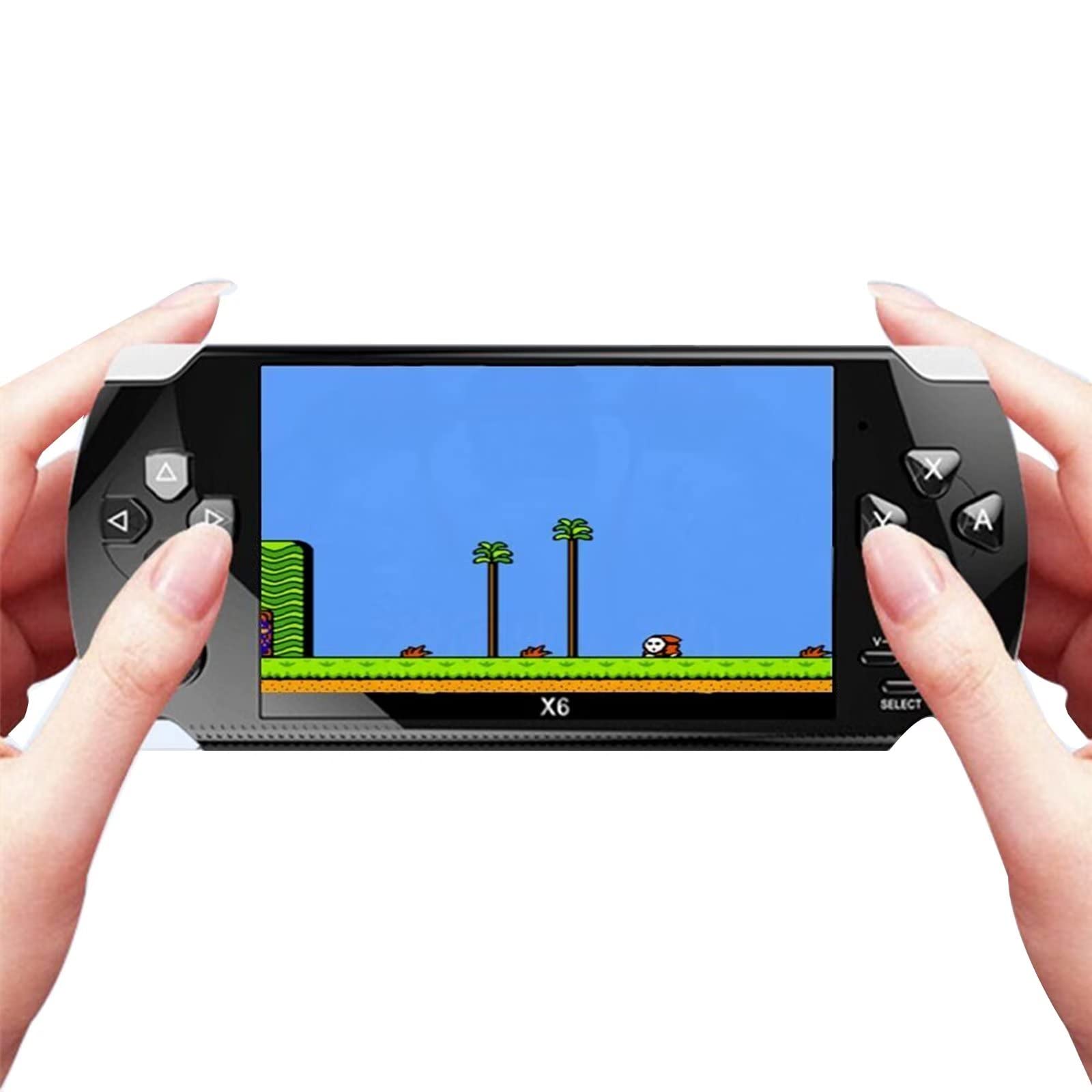 4.3'' 8GB 128 Bit Retro Handheld Game Console Portable Video Game Built in 10000 Games Built-in Support USB 2.0 High Speed Transmission (Black)