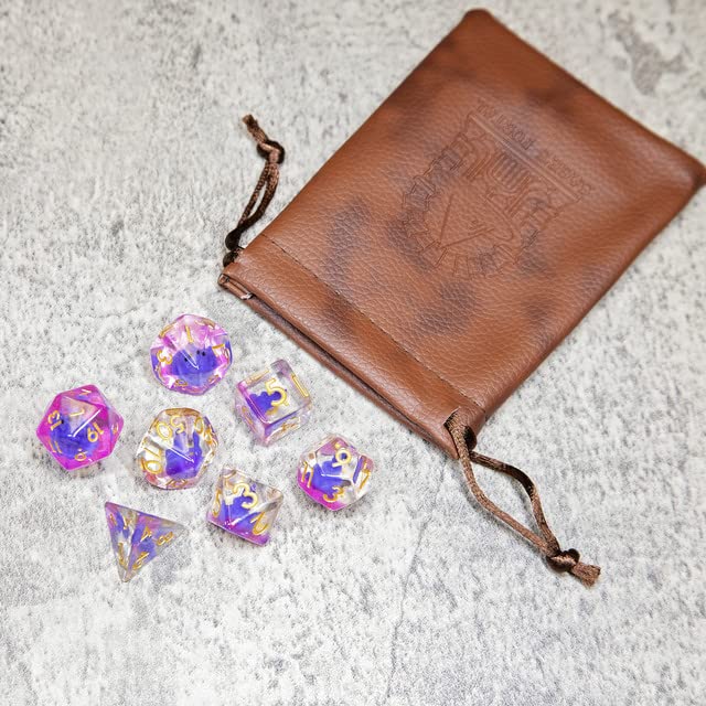 Sage's Portal Animal Familiars Resin DND Dice Set Polyhedral Dice Set for Dungeons and Dragons RPG Pathfinder Tabletop TTRPG (Baby Purple Dragon)