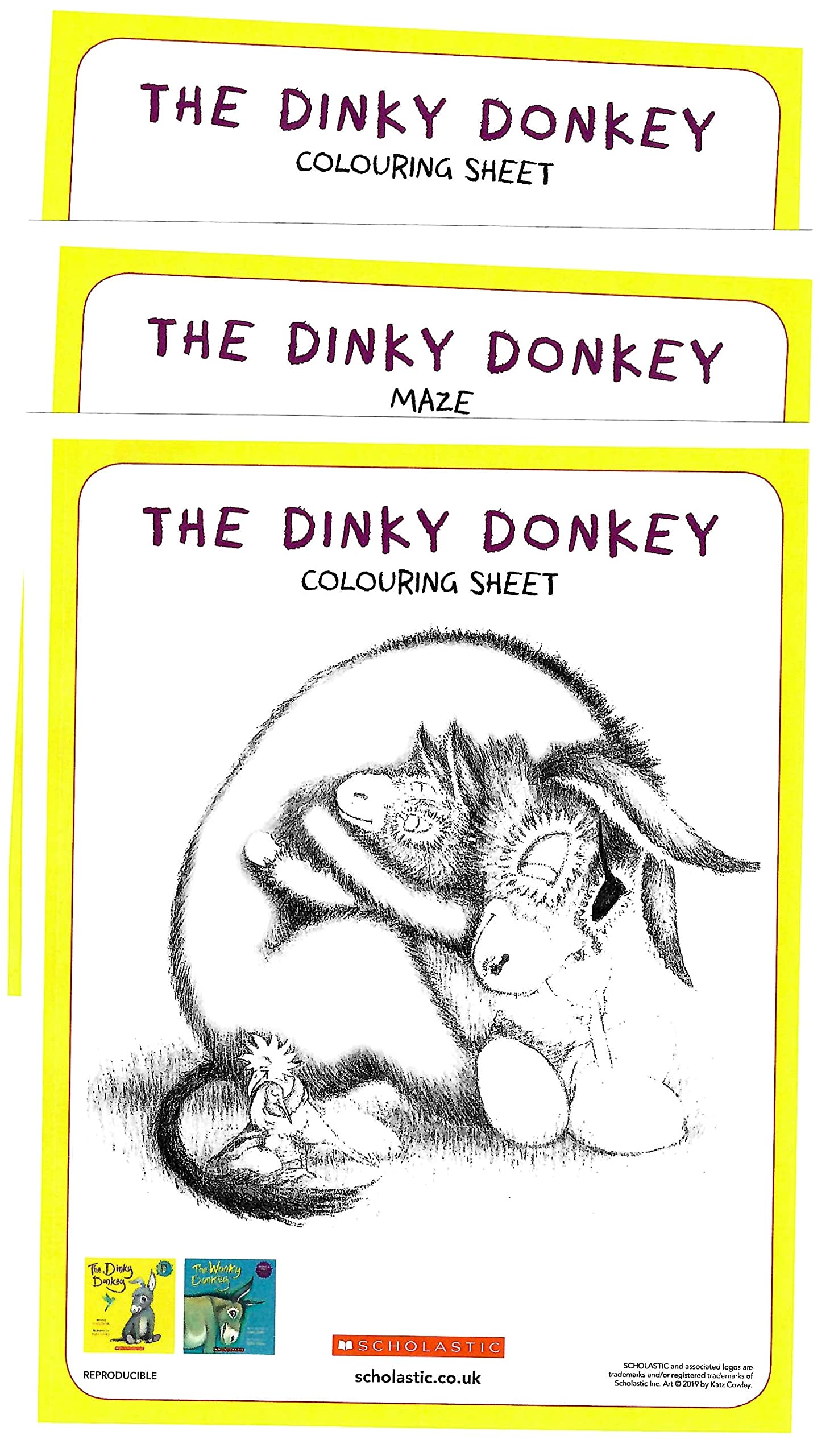 Wonky Donkey Gift Set with 3 Stories by Craig Smith and Ms. Katz Cowley (The Wonky Donkey, The Dinky Donkey, and The Grinny Granny Donkey) with Donkey Stuffed Animal Baby Plush Toy and Activity Pages