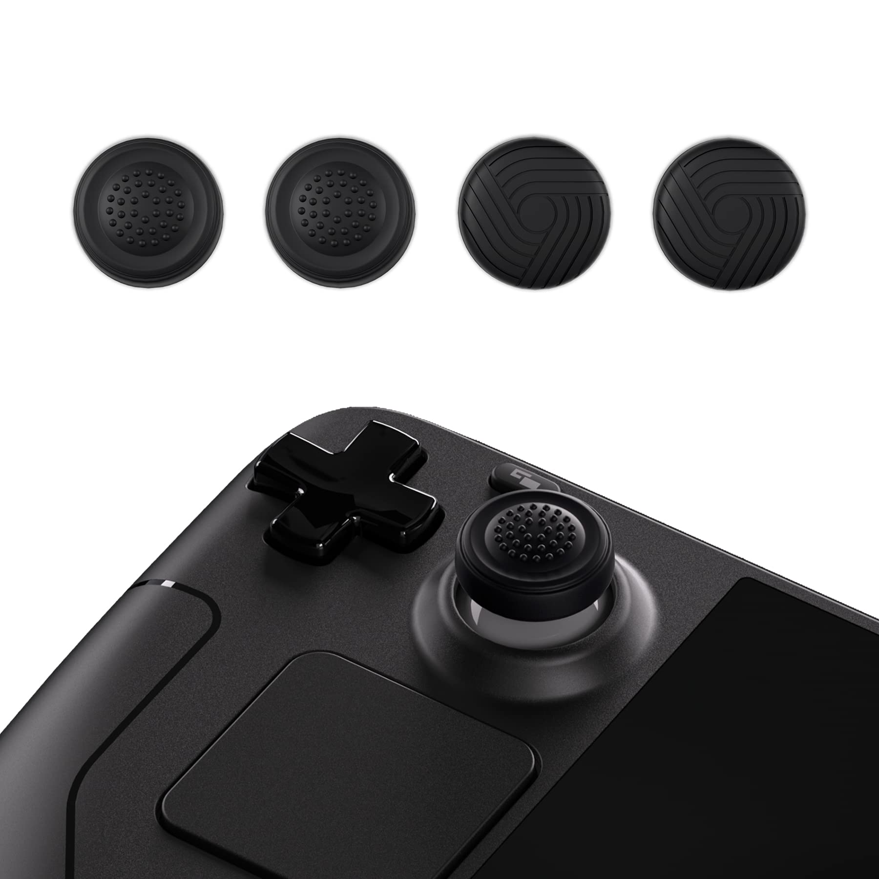 PlayVital Thumb Grip Caps for Steam Deck LCD, Silicone Thumbsticks Grips Joystick Caps for Steam Deck OLED - Samurai & Guardian Edition