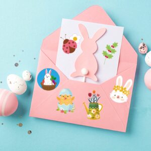 220+PCS Easter Stickers, Easter Stickers for Kids Teens Adults, Cute Bunny Egg Easter Stickers for Water Bottle Toys Laptop Scrapbooking