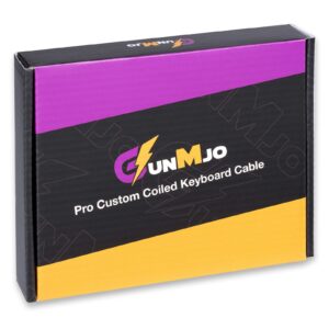 GUNMJO Pro 304 Stainless Steel Straight USB C Cable for Gaming Keyboard, Mechanical Keyboard Cable with Detachable Metal Aviator for Computer Keyboard, 1.6M USB-C to USB-A, Chroma Color