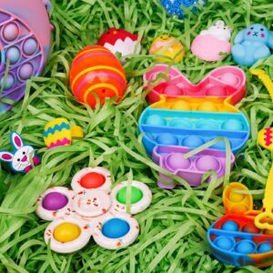 Easter Basket Stuffers - Pop Easter Basket Bunny Purse Bags Sensory Fidget Toy Pack for Kids Toddlers Teens Girls Boys - Great Easter Gift Set for Easter Hunts and Party Favor