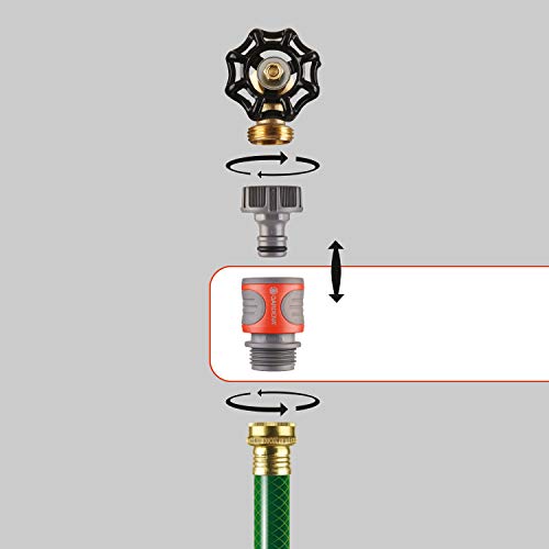 Gardena 36917 Hose Connector, Orange and Grey