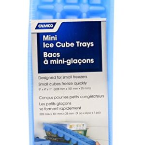 Camco Stackable Miniature Ice Cube Tray for Compact Spaces, 2-Pack (44100), Blue