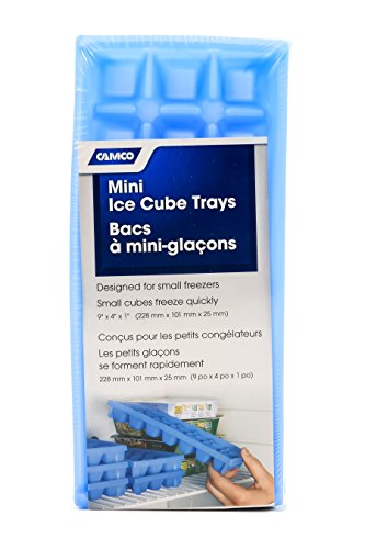 Camco Stackable Miniature Ice Cube Tray for Compact Spaces, 2-Pack (44100), Blue