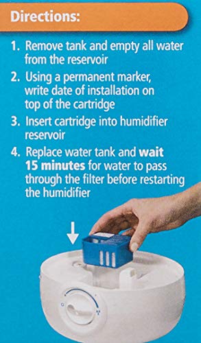 Protec Demineralization Cartridge, Pack of 1, Blue, PDC51V2 - Demineralization Cartridge for Humidifier Works to Collect White Dust