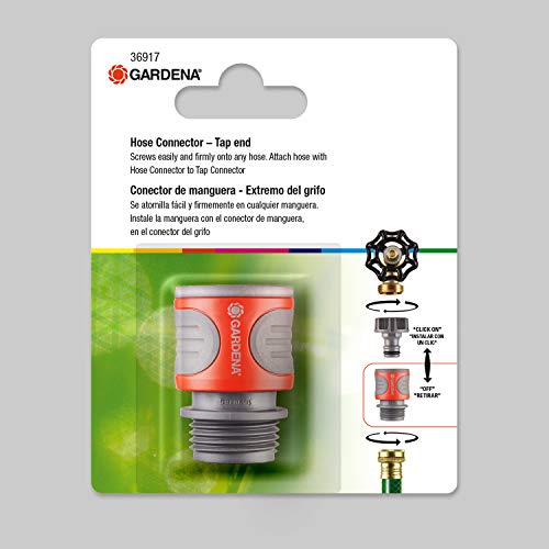 Gardena 36917 Hose Connector, Orange and Grey