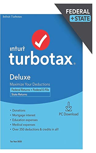 TurboTax: Deluxe 2020 Desktop Tax Software, Federal and State Returns + Federal E-file guide [PC Download]