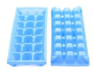 camco stackable miniature ice cube tray for compact spaces, 2-pack (44100), blue