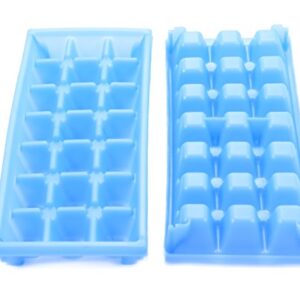 Camco Stackable Miniature Ice Cube Tray for Compact Spaces, 2-Pack (44100), Blue