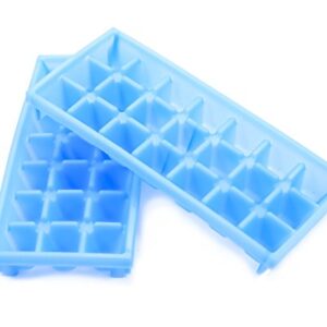 Camco Stackable Miniature Ice Cube Tray for Compact Spaces, 2-Pack (44100), Blue