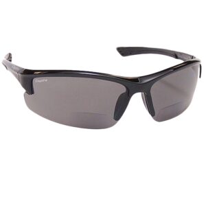 Coyote Eyewear BP-7 Polarized Reader Bifocal +2.00 Sunglasses, Black/Grey