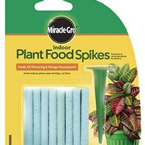 Miracle-Gro Indoor Plant Food Spikes, Includes 24 Spikes - Continuous Feeding for all Flowering and Foliage Houseplants - NPK 6-12-6