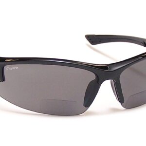 Coyote Eyewear BP-7 Polarized Reader Bifocal +2.00 Sunglasses, Black/Grey