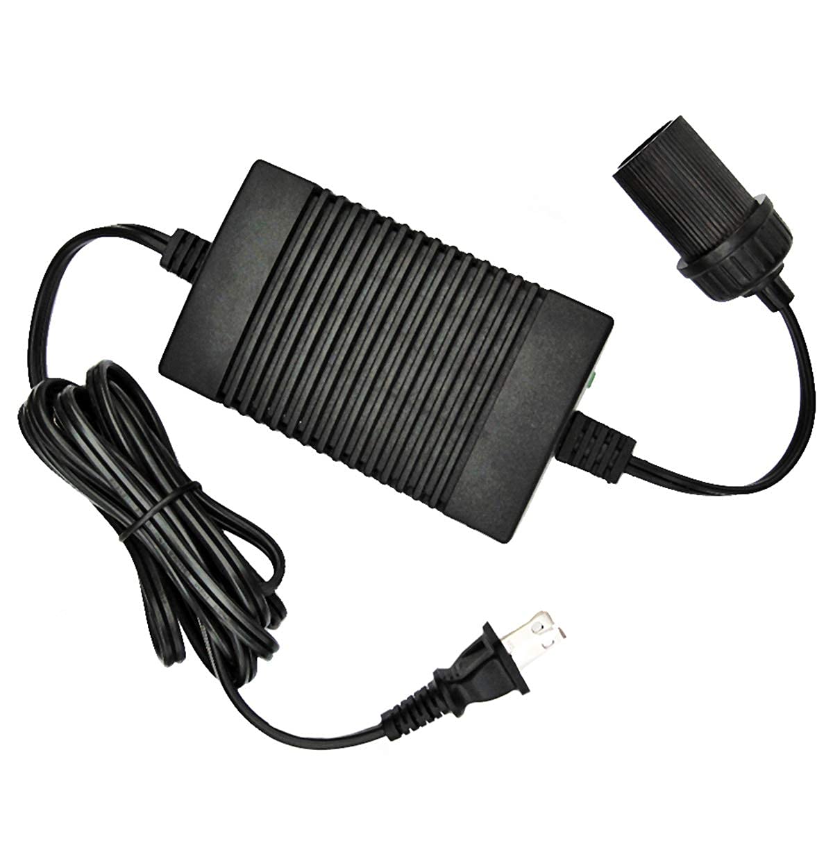 Koolatron 110 Volt AC to 12 Volt DC Power Adapter w/Circuit Breaker 12V 5A DC Power Converter Black 6 Ft (1.8 m) Cord for Portable Devices Compressor Car Fridge and More