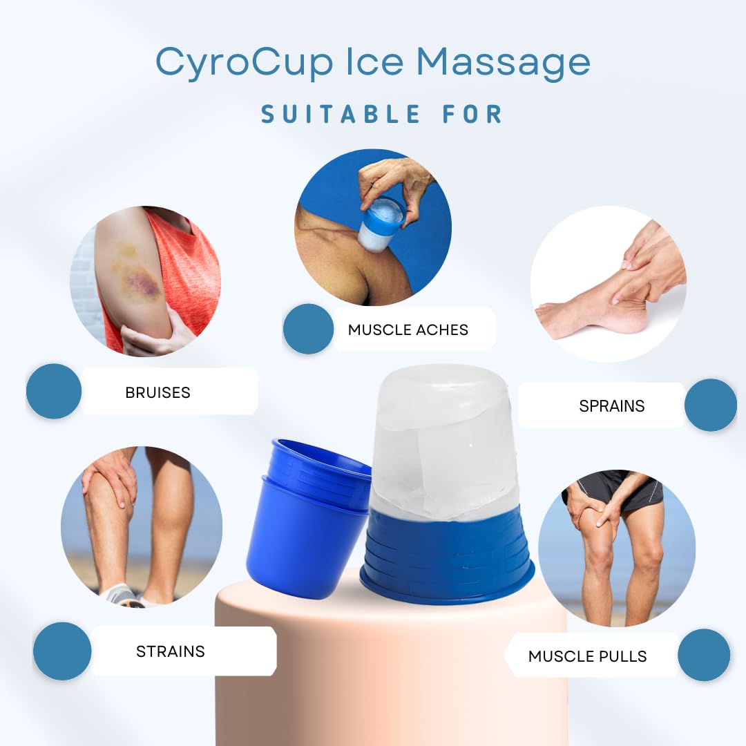 Cryo Cup Ice Massage Therapy (Pack of 2) - MADE in USA - Revitalizing Facial Ice Roller, Face Roller Massager, Ideal for Skin Refreshment and Soothing, Ice Balls for Effective Face Massage Therapy