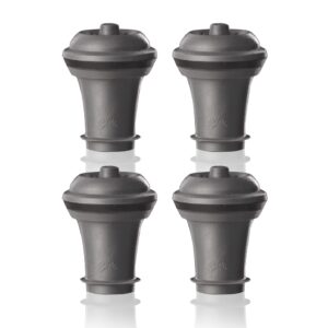 vacu vin wine saver vacuum stoppers - set of 4 - gray - for wine bottles - keep wine fresh for up to a week with airtight seal - compatible with vacu vin wine saver pump