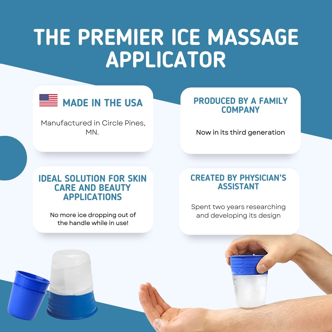 Cryo Cup Ice Massage Therapy (Pack of 2) - MADE in USA - Revitalizing Facial Ice Roller, Face Roller Massager, Ideal for Skin Refreshment and Soothing, Ice Balls for Effective Face Massage Therapy