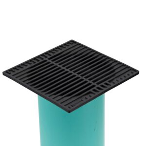 NDS 970 Square Grate Spee-D Catch Basin 6 in. Drain Pipes & Fittings, 9 in, Black Plastic