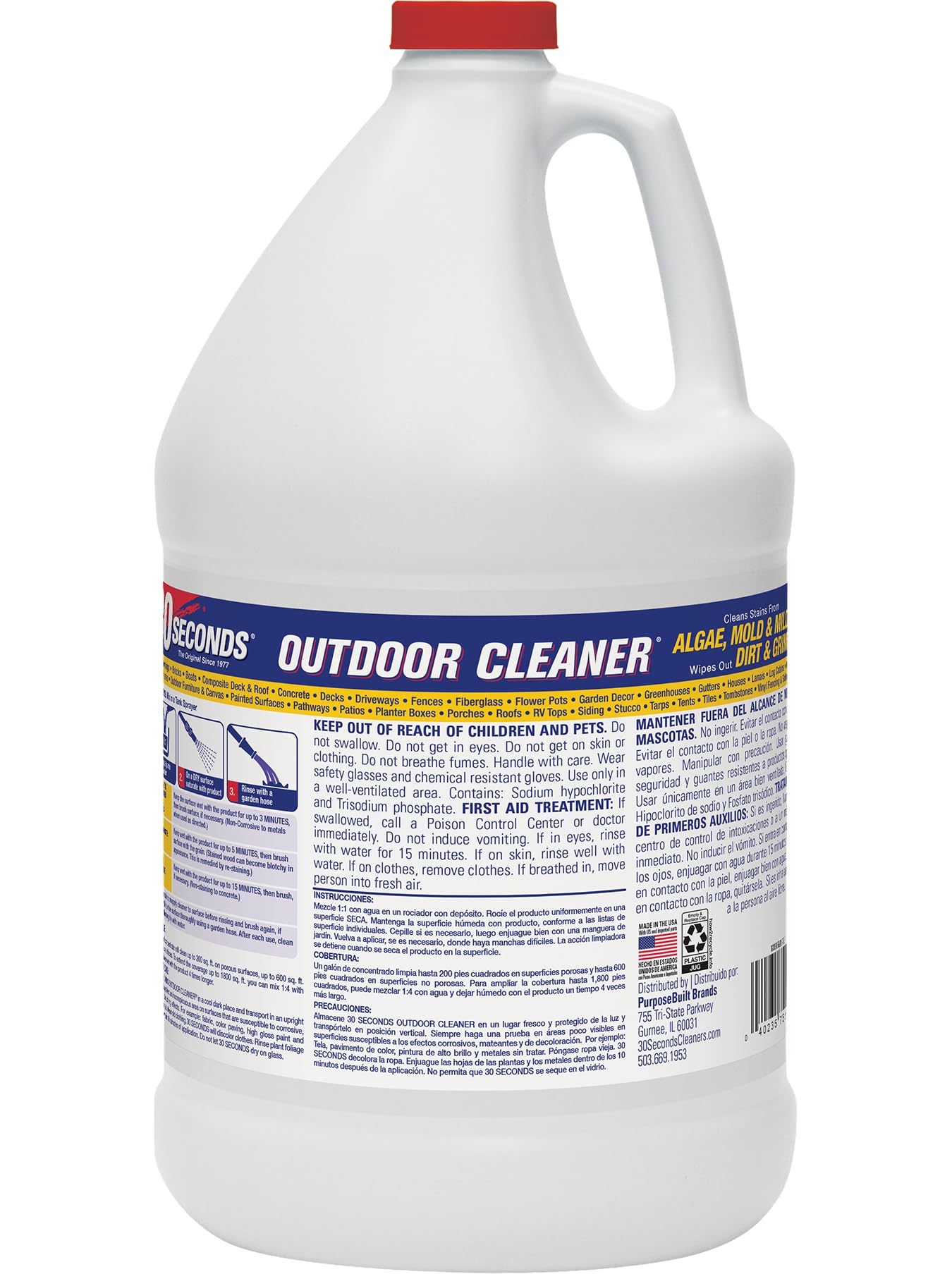 30 SECONDS Mold & Mildew Cleaner & Stain Remover Concentrate | 1 Gallon