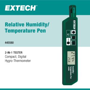 Extech 445580 Humidity and Temperature Pen Sized Meter with Pocket Clip