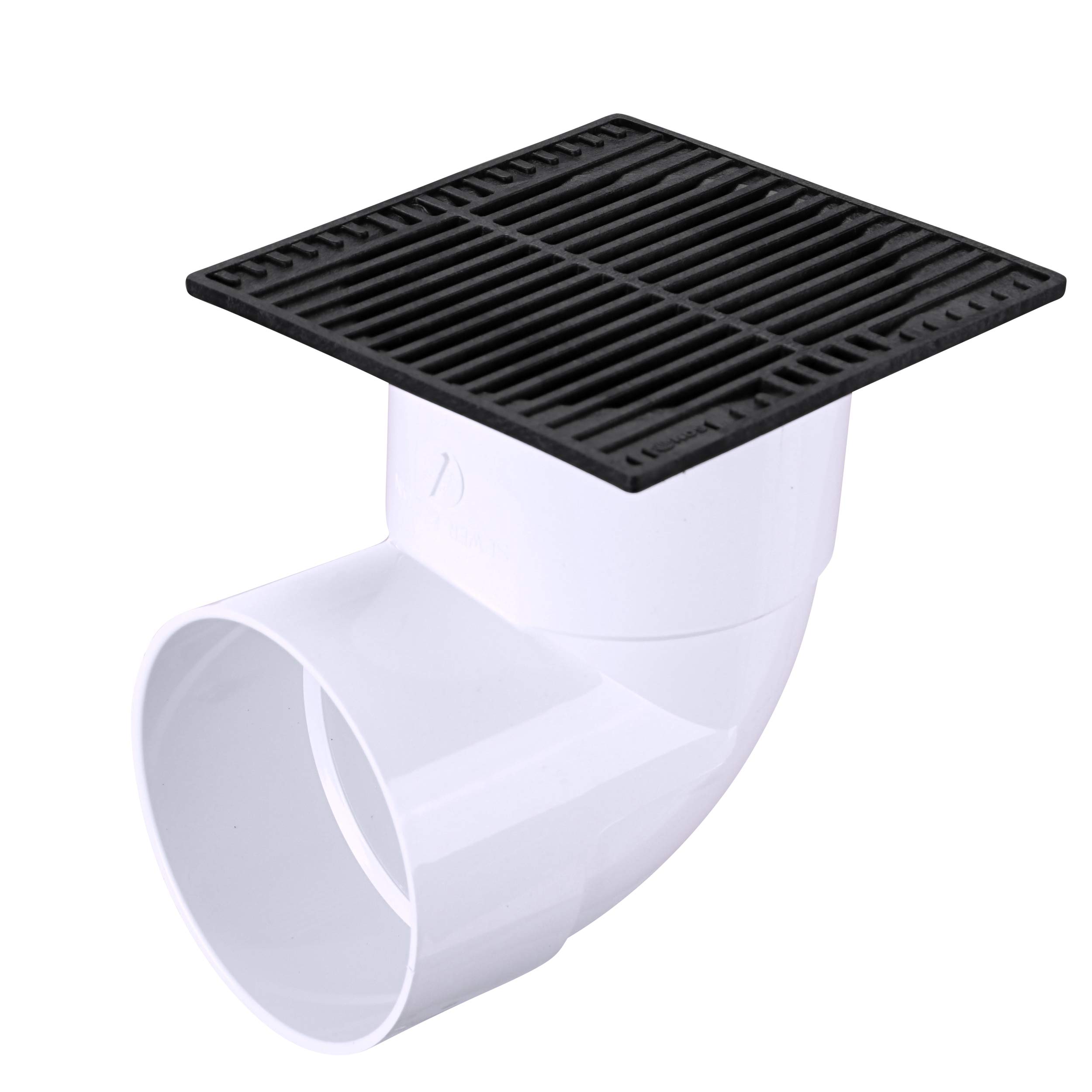 NDS 970 Square Grate Spee-D Catch Basin 6 in. Drain Pipes & Fittings, 9 in, Black Plastic