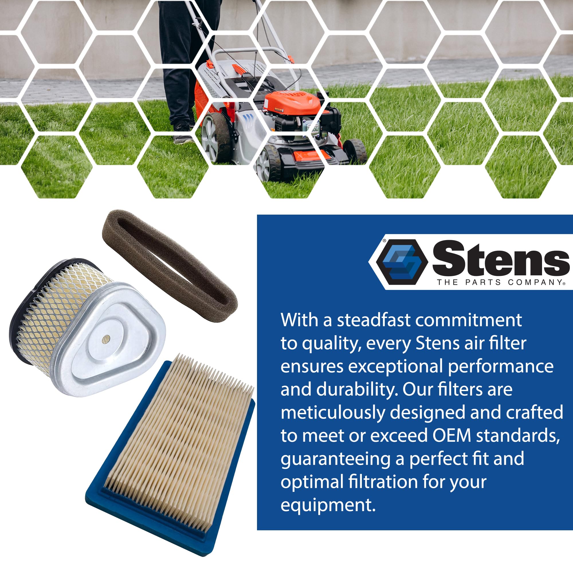 Stens Air Filter 102-549 Compatible with/Replacement for John Deere 14PZ, 14SZ, JS20, JS30 and Selected Engines on JA60, JA65, JS60, JS61 and JS63 AM116236, LG491588, LG491588JD, LG491588S