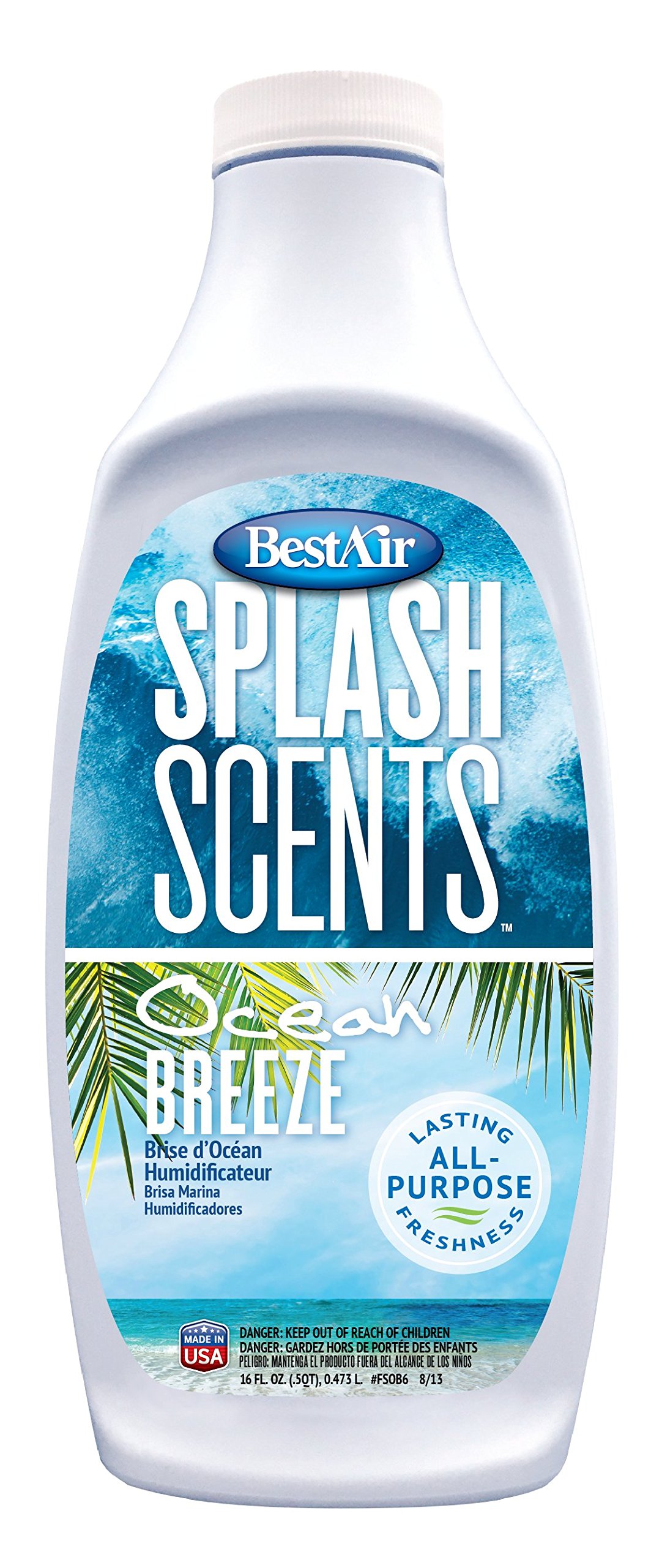 BestAir FSOB6, Ocean Breeze Splash Scents and Water Treatment, 16 oz