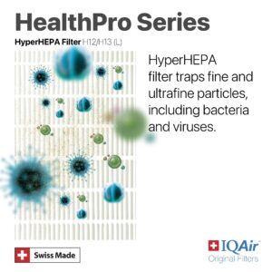 IQAir HyperHEPA Filter - Genuine Replacement Air Filter HealthPro Series - Filters Ultrafine Particles - Dust, Pollen, Smoke, Pets, & More - Swiss Made Filters for Air Purifiers