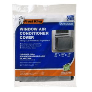 thermwell frost king ac2h outside window air conditioner cover, 18 x 27 x 16-inch, 18"x27"x16"x6, 18" x 27" x 16" x 6 mil fits up to 10,000 btu, gray