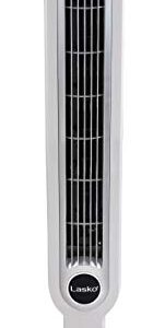 Lasko Portable 36" Oscillating 3-Speed Tower Fan with Remote Control and Timer for Bedroom and Home Office, White, 2510