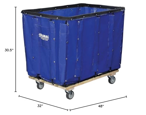 GLOBAL INDUSTRIAL Vinyl Basket Bulk Truck, 20 Bushel, Blue