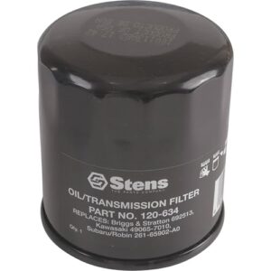 Stens 120-634 Oil Filter Compatible With/Replacement For Kawasaki FH381-721V, FH601-770D, FJ180V and FX751-1000V; for 14-19 HP engines 49065-0724, 49065-2057 Lawn Mowers