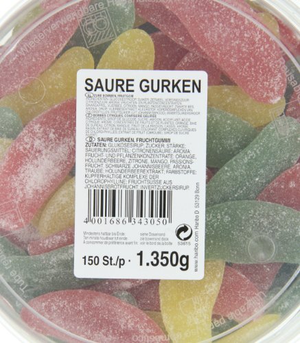 Haribo Saure Gurken (Sour Pickles ) Tub -150 pcs