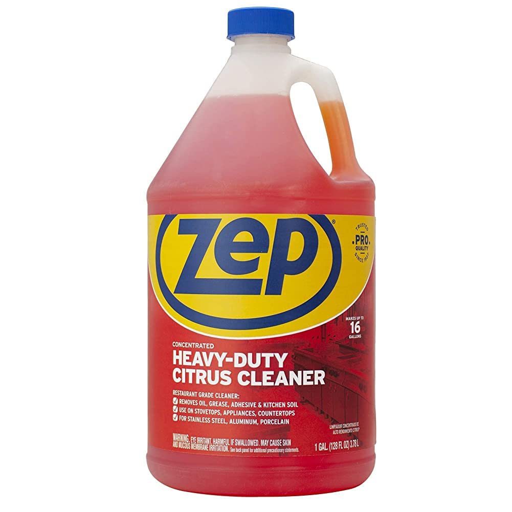 Zep Heavy-Duty Citrus Degreaser Cleaner Concentrate - 1 Gallon (1 Unit) ZUCIT128 - Restaurant Grade Degreaser and Cleaner Removes Oil, Grease, Adhesive, and Kitchen Soil