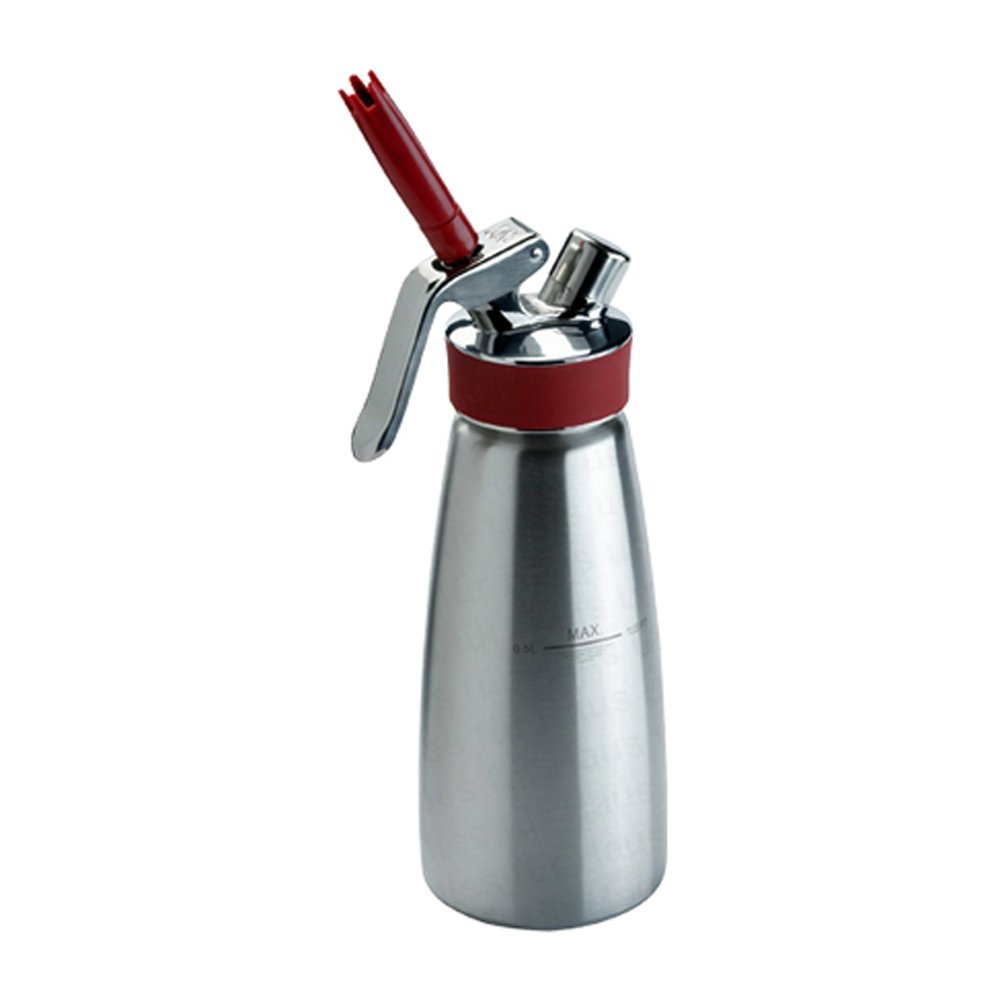 iSi North America Gourmet Cream/Food Whipper for All Hot and Cold Applications, 1 Pint, Stainless Steel/Red