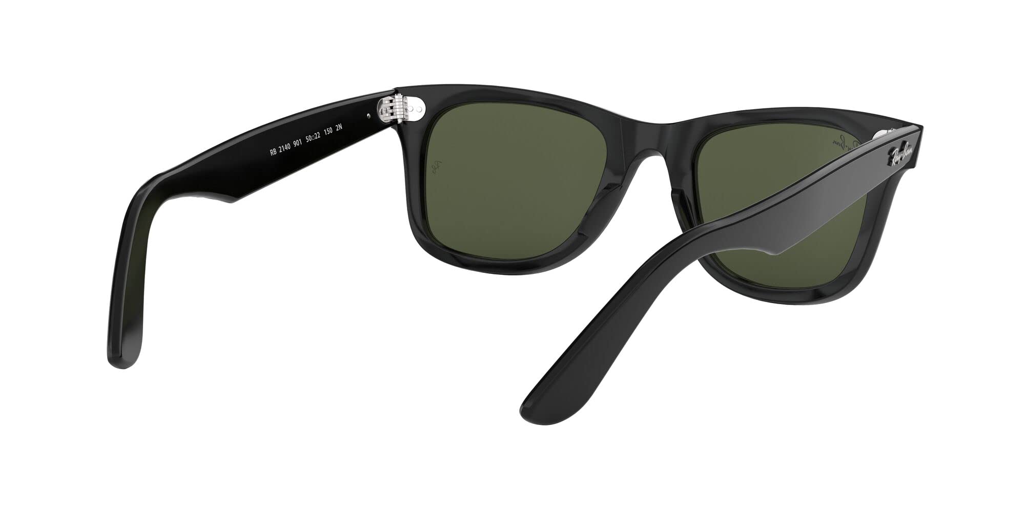 Ray-Ban RB2140 Original Wayfarer Sunglasses, Black/Green, 50 mm