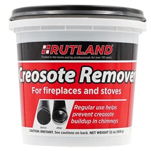 rutland creosote remover, fireplace, wood stove & chimney cleaner, 2 lb tub