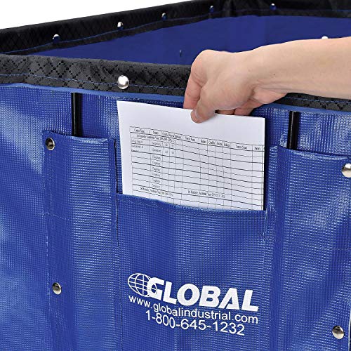 GLOBAL INDUSTRIAL Vinyl Basket Bulk Truck, 20 Bushel, Blue