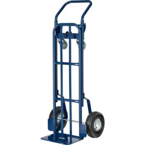 global industrial steel 2-in-1 convertible hand truck with pneumatic wheels