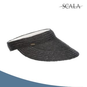 Scala Womens Sewn Braid Visor, Black, One Size