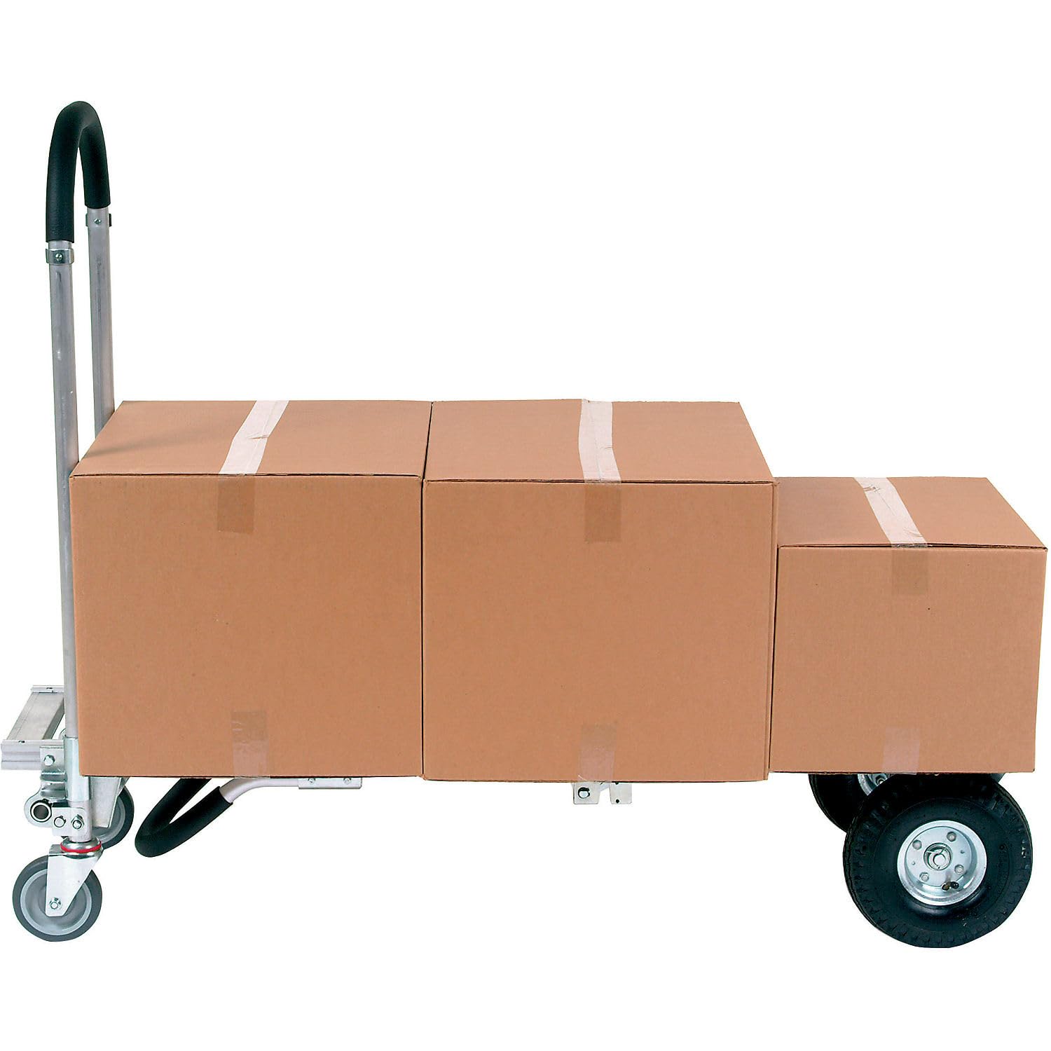 Global Industrial Aluminum 2-in-1 Convertible Hand Truck with Pneumatic Wheels - Senior