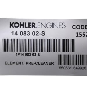 KOHLER 14 083 02-S Pre-Cleaner Air Filter For Courage XT Series