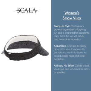 Scala Womens Sewn Braid Visor, Black, One Size