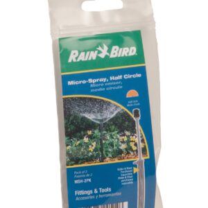 Rain Bird MSH2PKS Drip Irrigation 10-32 Threaded Micro-Spray Nozzle, 180° Half Circle Pattern, 0 - 10' Spray Distance, 2-Pack