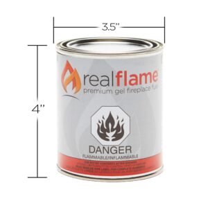 Real Flame Gel Fuel Cans - 12-Pack - Gelled Isopropyl Alcohol for Indoor or Outdoor Fireplaces