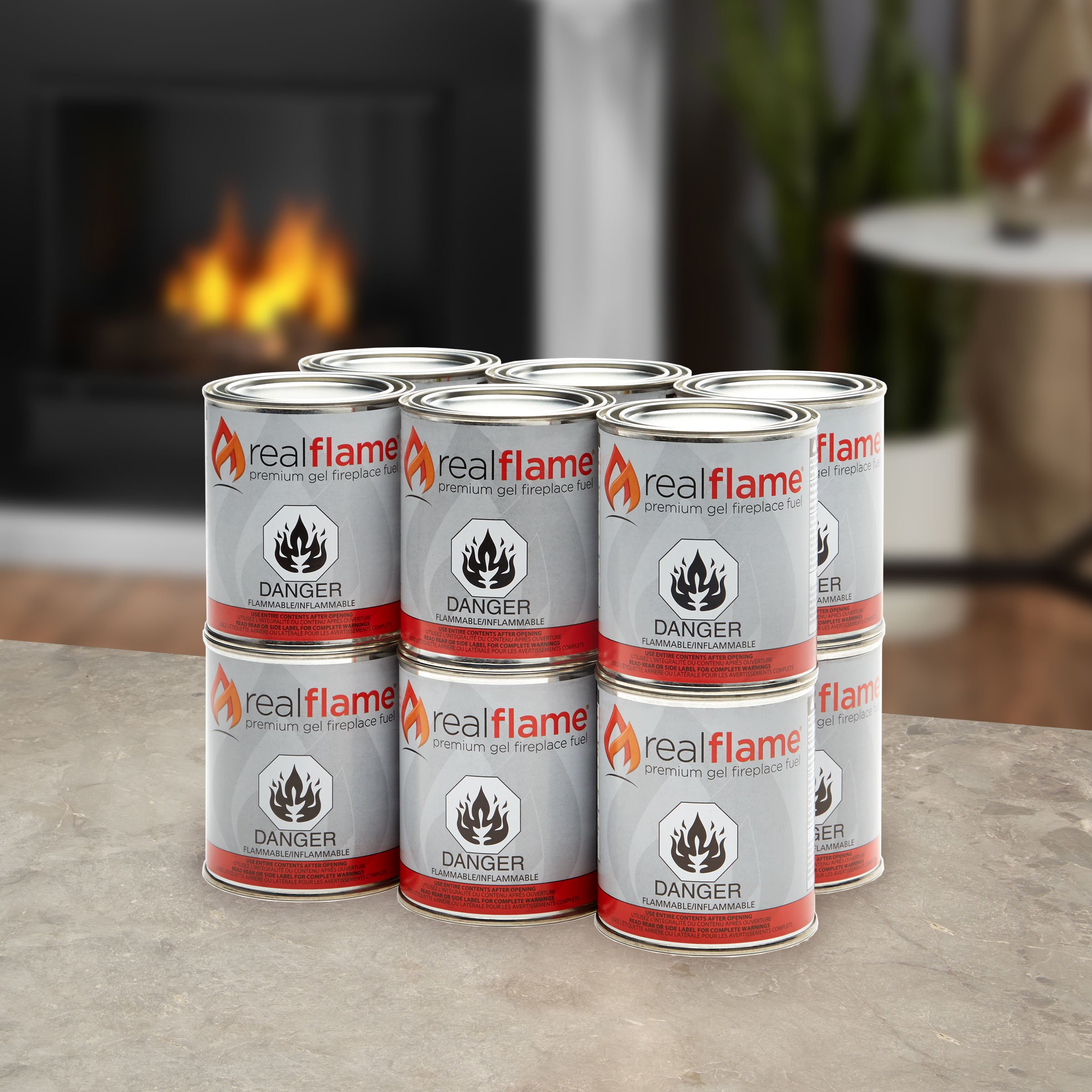 Real Flame Gel Fuel Cans - 12-Pack - Gelled Isopropyl Alcohol for Indoor or Outdoor Fireplaces